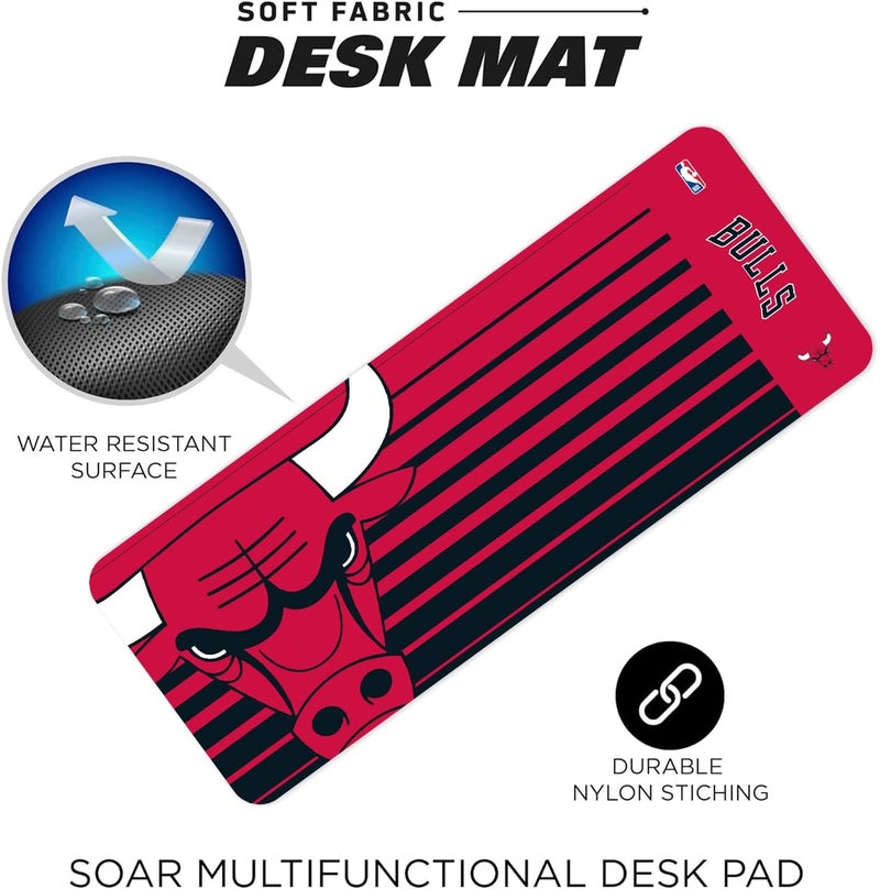 SOAR NBA Multifunctional Desk Mat for Desktop, (31.5"x12") - Ultra Soft Fabric with Non-Slip Rubber Backer - Water Resistant & Durable Nylon Stitching - Image 5